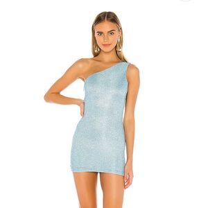 Revolve Tiffany Mini Dress in Light Blue